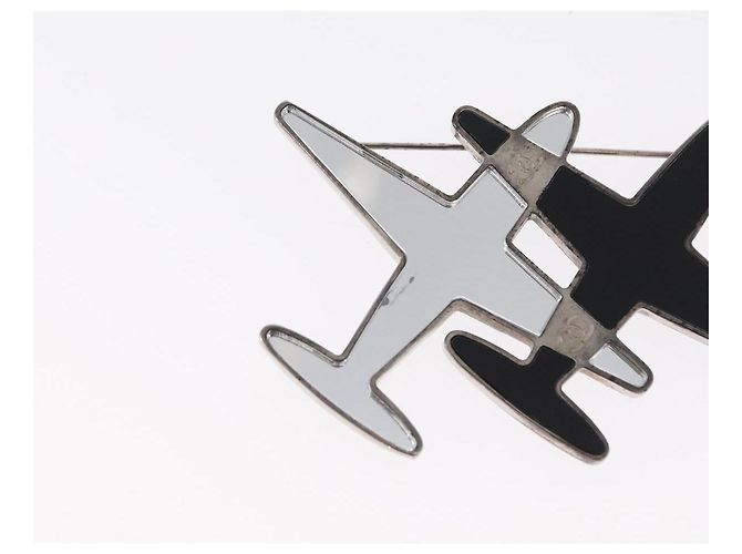Spilla Specchio Airline CHANEL metallo Argento CC Auth 154038V - vista 3