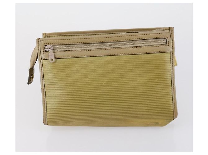 SAINT LAURENT Borsa Clutch in Pelle 2 Set Beige Nero Auth bs30862 - vista 10