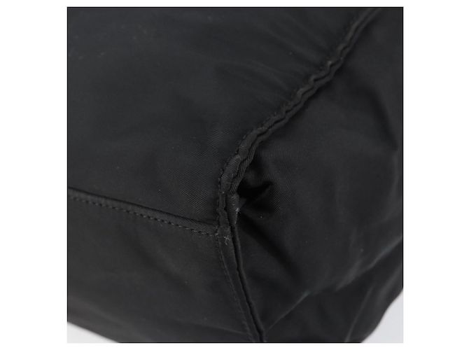 PRADA Borsa a mano con catena in nylon nero argento Auth ka207 - vista 12