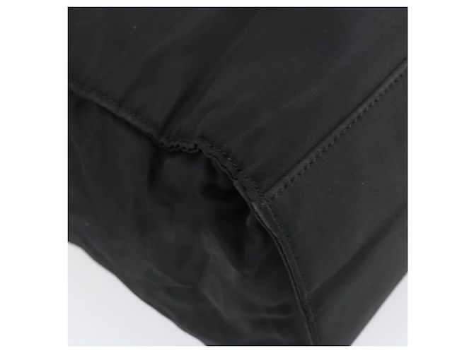PRADA Borsa a mano con catena in nylon nero argento Auth ka207 - vista 13