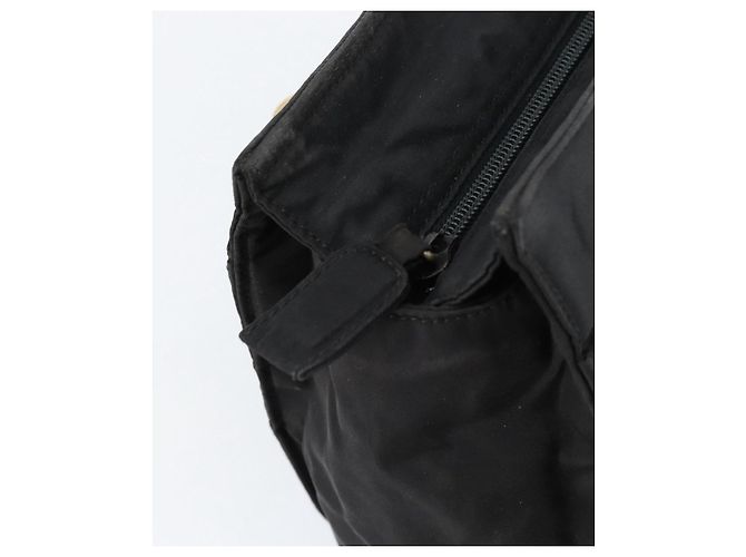 PRADA Borsa a mano con catena in nylon nero argento Auth ka207 - vista 14
