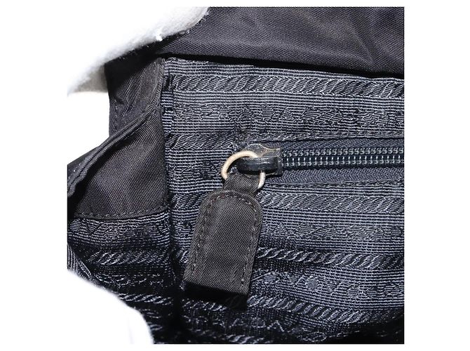 PRADA Borsa a mano con catena in nylon nero argento Auth ka207 - vista 19