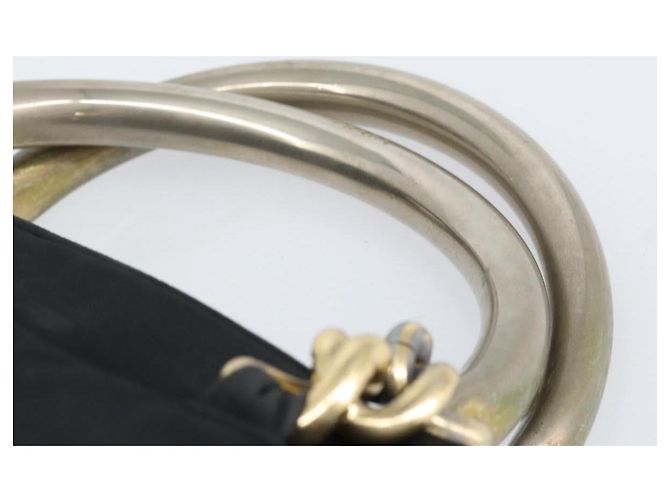 PRADA Borsa a mano con catena in nylon nero argento Auth ka207 - vista 8