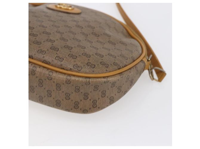 Gucci Sac à épaule Micro GG Supreme en PVC beige et or 007 104 0013 Auth BA8452 Doré - vue 10