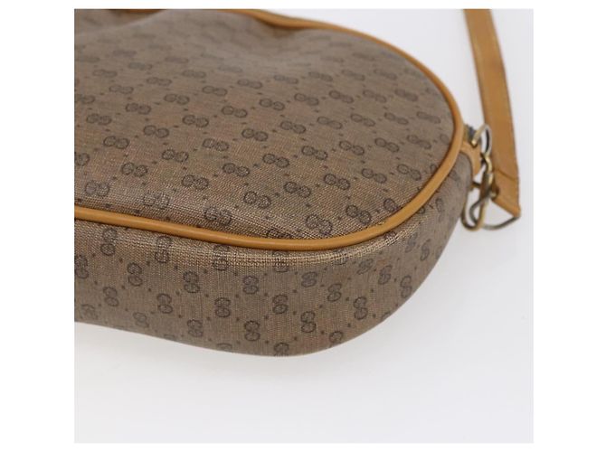 Gucci Sac à épaule Micro GG Supreme en PVC beige et or 007 104 0013 Auth BA8452 Doré - vue 12