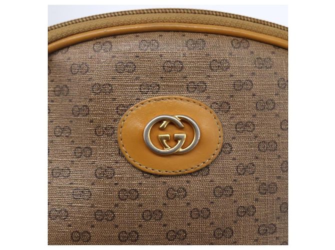 Gucci Sac à épaule Micro GG Supreme en PVC beige et or 007 104 0013 Auth BA8452 Doré - vue 15