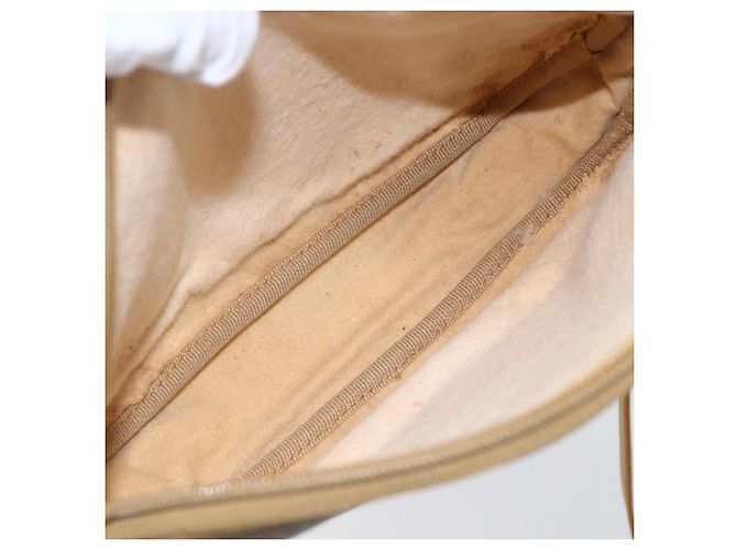 Gucci Sac à épaule Micro GG Supreme en PVC beige et or 007 104 0013 Auth BA8452 Doré - vue 17
