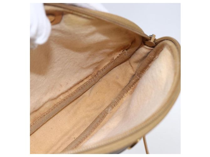 Gucci Sac à épaule Micro GG Supreme en PVC beige et or 007 104 0013 Auth BA8452 Doré - vue 18