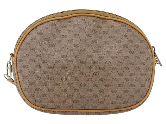 Gucci Sac à épaule Micro GG Supreme en PVC beige et or 007 104 0013 Auth BA8452 Doré - vue 3
