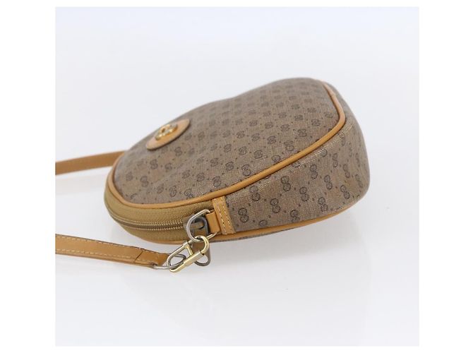 Gucci Sac à épaule Micro GG Supreme en PVC beige et or 007 104 0013 Auth BA8452 Doré - vue 4