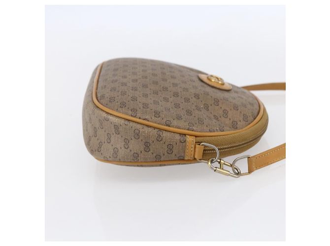 Gucci Sac à épaule Micro GG Supreme en PVC beige et or 007 104 0013 Auth BA8452 Doré - vue 5