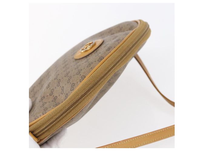 Gucci Sac à épaule Micro GG Supreme en PVC beige et or 007 104 0013 Auth BA8452 Doré - vue 6