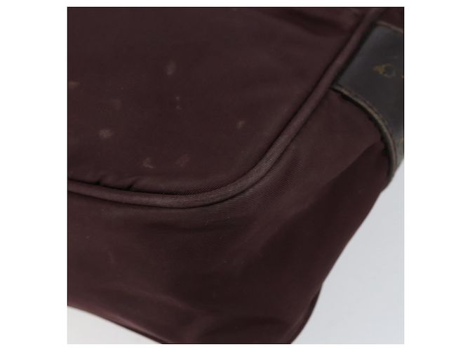 Borsa a Spalla PRADA Nylon Bordeaux Argento Auth 154535 Bordò - vista 10
