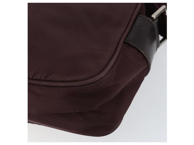 Borsa a Spalla PRADA Nylon Bordeaux Argento Auth 154535 Bordò - vista 12