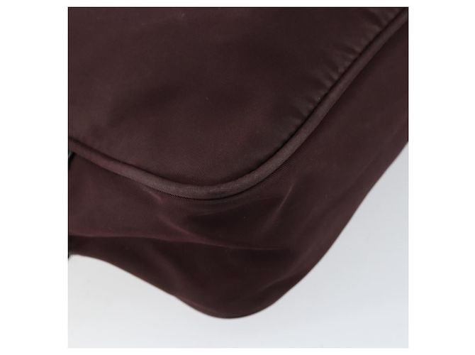Borsa a Spalla PRADA Nylon Bordeaux Argento Auth 154535 Bordò - vista 13