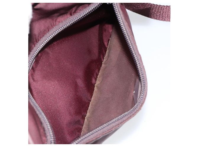 Borsa a Spalla PRADA Nylon Bordeaux Argento Auth 154535 Bordò - vista 23