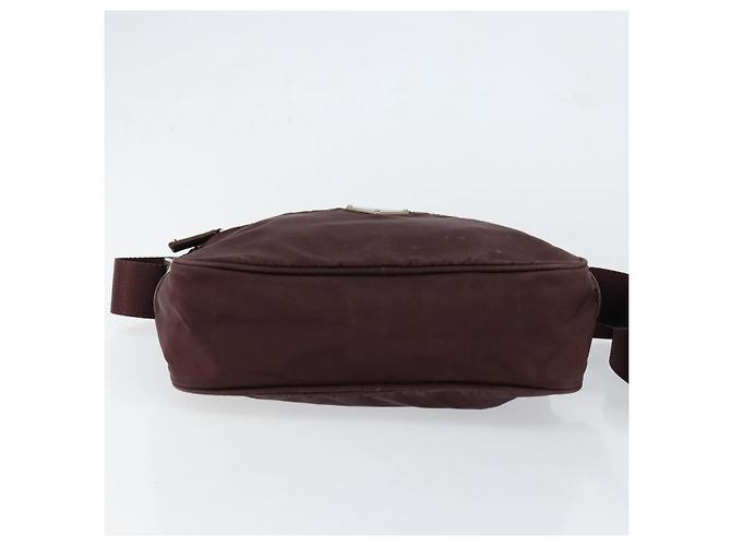 Borsa a Spalla PRADA Nylon Bordeaux Argento Auth 154535 Bordò - vista 9