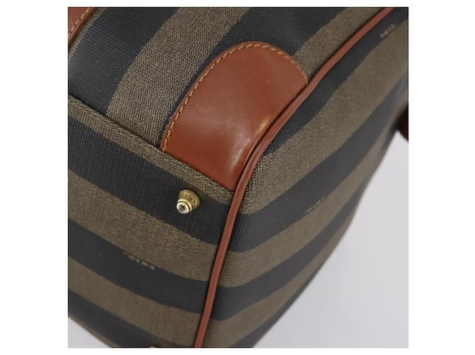 Pequin Borsa Boston in tela Pecan FENDI PVC nera marrone oro Auth 152730 Nero D'oro - vista 10