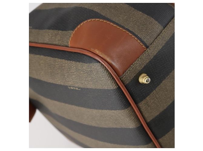 Pequin Borsa Boston in tela Pecan FENDI PVC nera marrone oro Auth 152730 Nero D'oro - vista 13