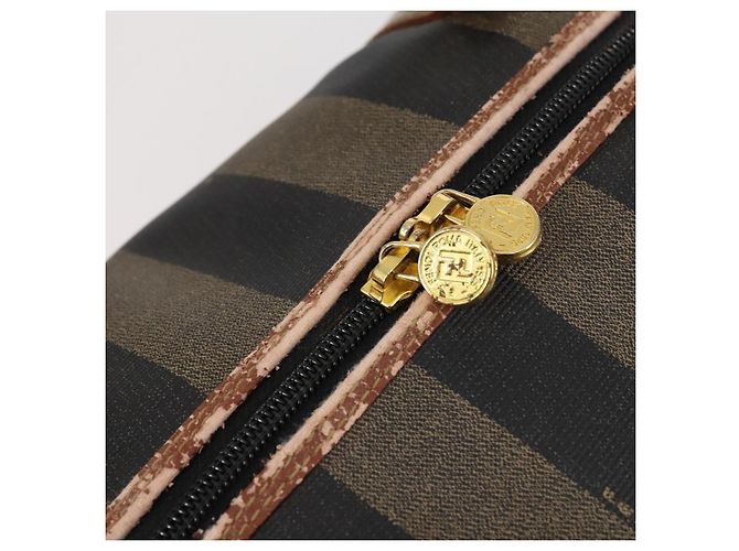 Pequin Borsa Boston in tela Pecan FENDI PVC nera marrone oro Auth 152730 Nero D'oro - vista 15