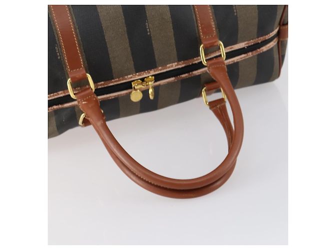 Pequin Borsa Boston in tela Pecan FENDI PVC nera marrone oro Auth 152730 Nero D'oro - vista 7