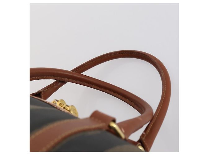 Pequin Borsa Boston in tela Pecan FENDI PVC nera marrone oro Auth 152730 Nero D'oro - vista 8