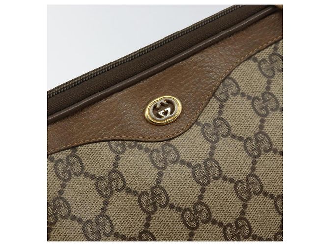 Gucci Borsa a Spalla GG Supreme PVC Beige Oro 97 02 068 Auth 154585 D'oro - vista 14