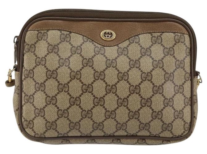 Gucci Borsa a Spalla GG Supreme PVC Beige Oro 97 02 068 Auth 154585 D'oro - vista 2