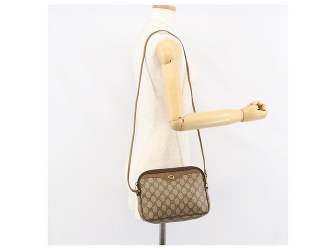 Gucci Borsa a Spalla GG Supreme PVC Beige Oro 97 02 068 Auth 154585 D'oro - vista 21