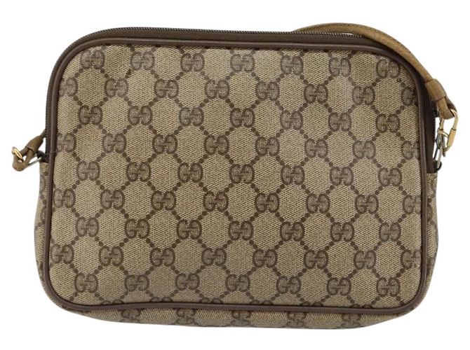Gucci Borsa a Spalla GG Supreme PVC Beige Oro 97 02 068 Auth 154585 D'oro - vista 3