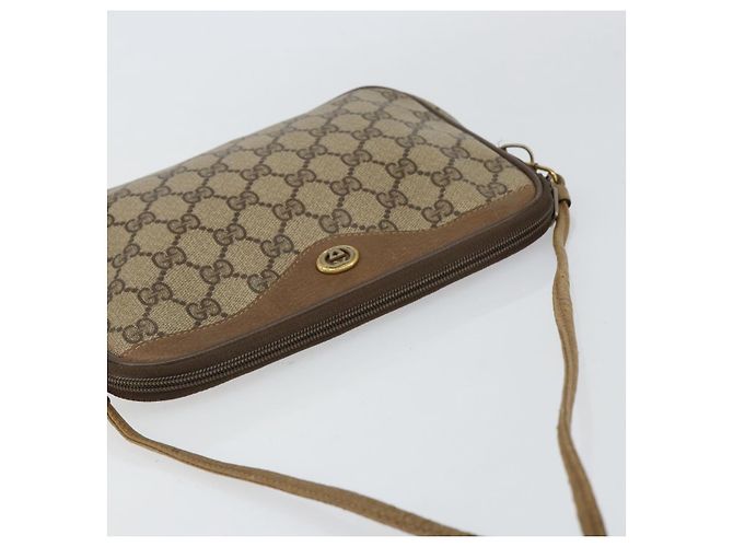 Gucci Borsa a Spalla GG Supreme PVC Beige Oro 97 02 068 Auth 154585 D'oro - vista 6