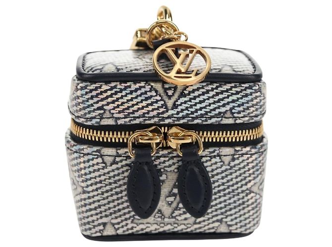LOUIS VUITTON Borsa Micro Vanity Bijoux in Jacquard Laminato R95559 Auth 129778M D'oro Monogramma - vista 13