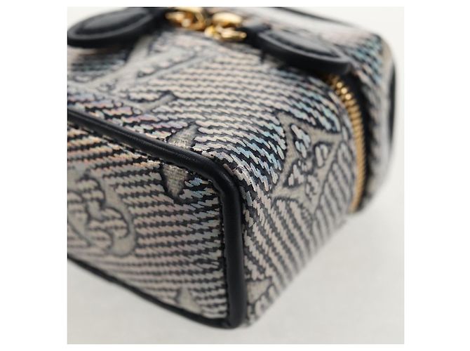 LOUIS VUITTON Borsa Micro Vanity Bijoux in Jacquard Laminato R95559 Auth 129778M D'oro Monogramma - vista 14