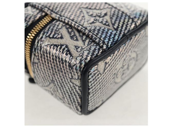 LOUIS VUITTON Borsa Micro Vanity Bijoux in Jacquard Laminato R95559 Auth 129778M D'oro Monogramma - vista 15