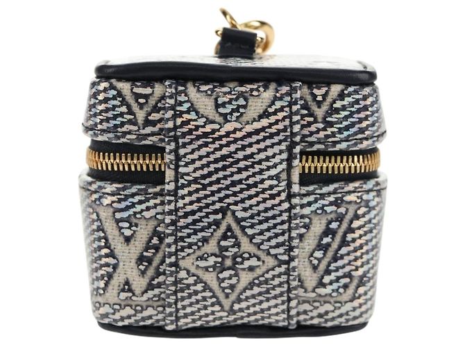 LOUIS VUITTON Borsa Micro Vanity Bijoux in Jacquard Laminato R95559 Auth 129778M D'oro Monogramma - vista 2