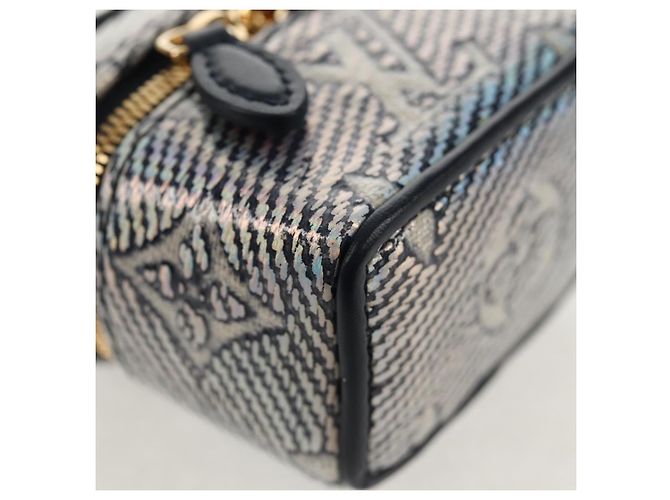 LOUIS VUITTON Borsa Micro Vanity Bijoux in Jacquard Laminato R95559 Auth 129778M D'oro Monogramma - vista 8