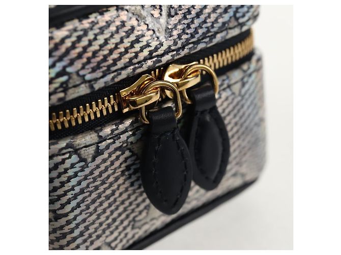 LOUIS VUITTON Borsa Micro Vanity Bijoux in Jacquard Laminato R95559 Auth 129778M D'oro Monogramma - vista 9