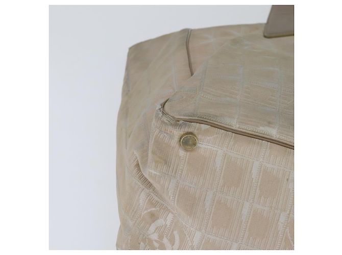 CHANEL Neue Reisetasche Nylon Beige Gold CC Auth bs30490 Golden - Ansicht 11