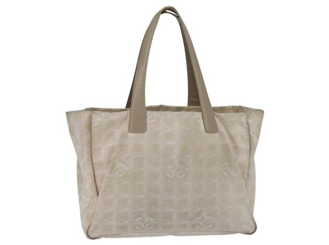 CHANEL Neue Reisetasche Nylon Beige Gold CC Auth bs30490 Golden - Ansicht 2