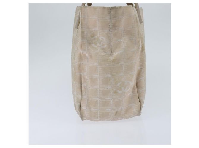 CHANEL Neue Reisetasche Nylon Beige Gold CC Auth bs30490 Golden - Ansicht 4