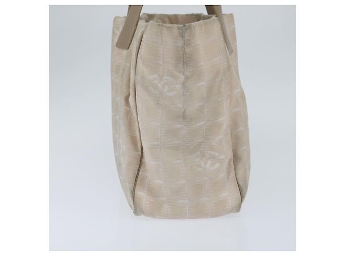 CHANEL Neue Reisetasche Nylon Beige Gold CC Auth bs30490 Golden - Ansicht 5