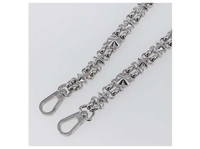 LOUIS VUITTON Cinghia a Spalla in Catena Metal 23,6"" Argento LV Auth 150793 - vista 3