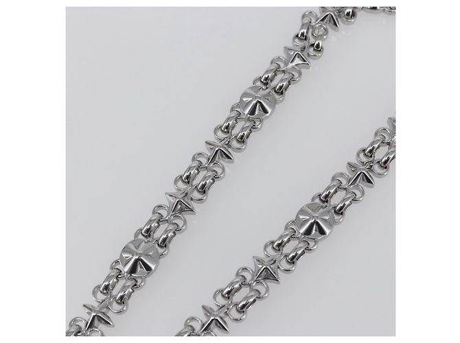 LOUIS VUITTON Cinghia a Spalla in Catena Metal 23,6"" Argento LV Auth 150793 - vista 4