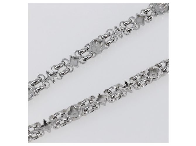LOUIS VUITTON Cinghia a Spalla in Catena Metal 23,6"" Argento LV Auth 150793 - vista 8
