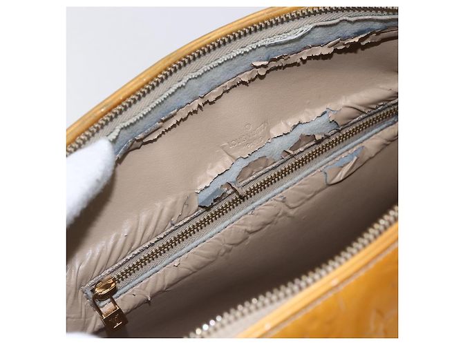 LOUIS VUITTON Sac à main Monogram Vernis Houston Beige M91004 LV Auth bs30514 - vue 9