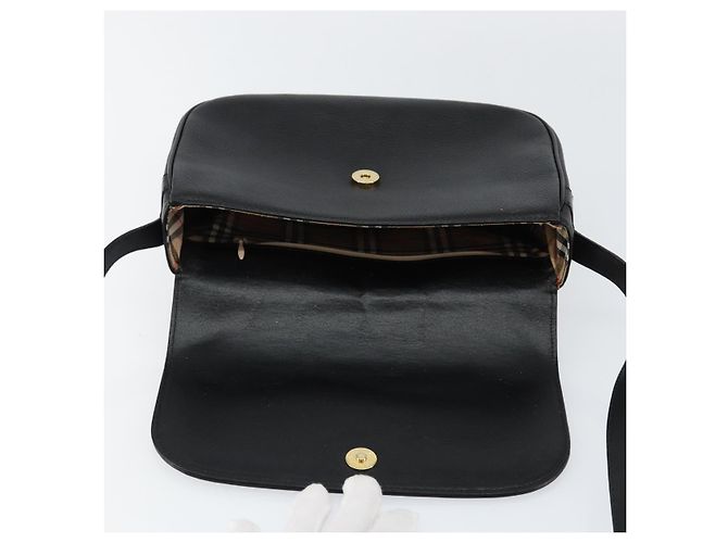 Autre Marque Burberrys Nova Check Shoulder Bag Leather Black Gold Auth bs30325 Golden - view 15