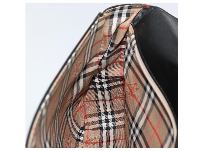 Autre Marque Burberrys Nova Check Shoulder Bag Leather Black Gold Auth bs30325 Golden - view 18