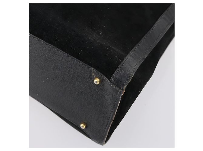 Borsa a mano in pelle scamosciata Gucci Bamboo Nera Oro 002 2853 0260 0 Auth ep11688 - vista 10