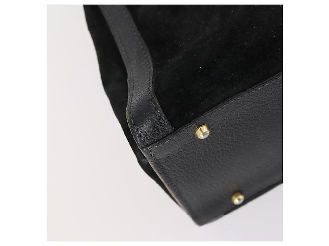 Borsa a mano in pelle scamosciata Gucci Bamboo Nera Oro 002 2853 0260 0 Auth ep11688 - vista 11