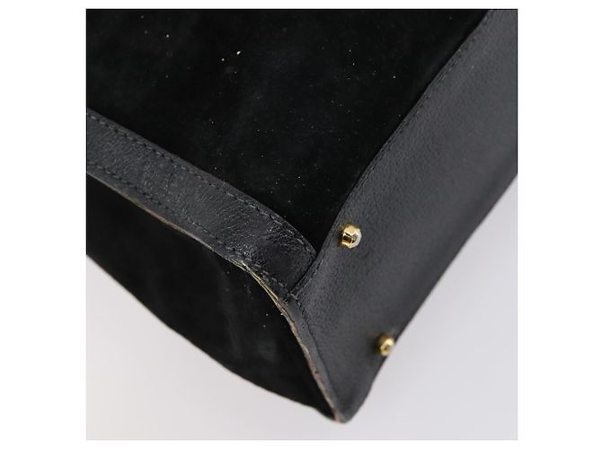 Borsa a mano in pelle scamosciata Gucci Bamboo Nera Oro 002 2853 0260 0 Auth ep11688 - vista 13